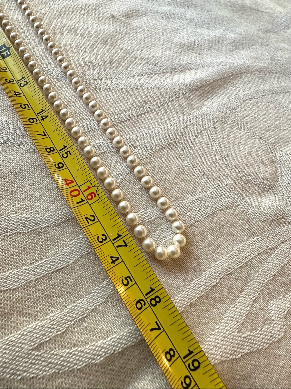 NADRI Signed Faux Pearl Long Necklace Crystal Rhinestone Clasp - Picture 8 of 8